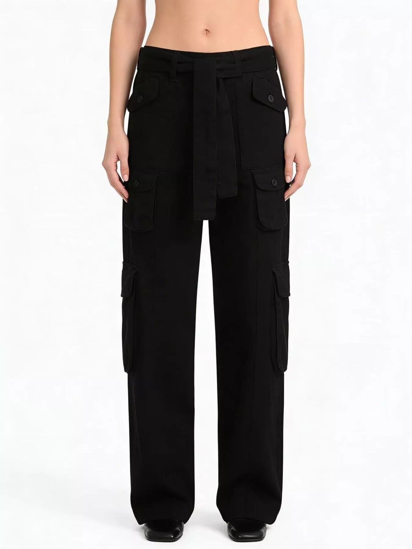 Wide Leg Cargo Jeans - cas7m