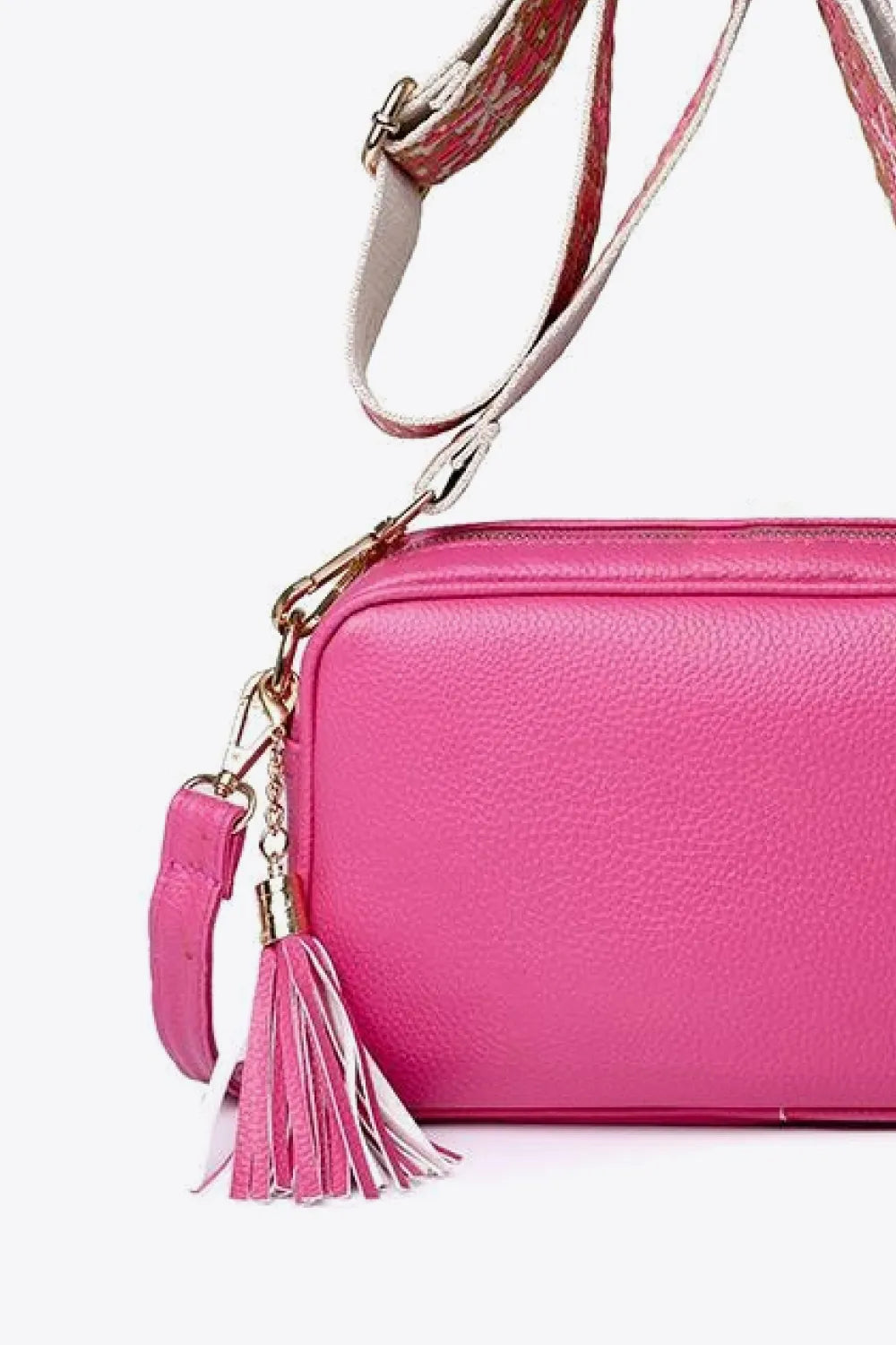 PU Leather Tassel Crossbody Bag - cas7m