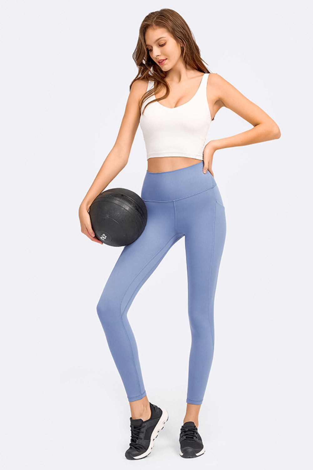 Millennia Deep V-Neck Crop Sports Bra - cas7m