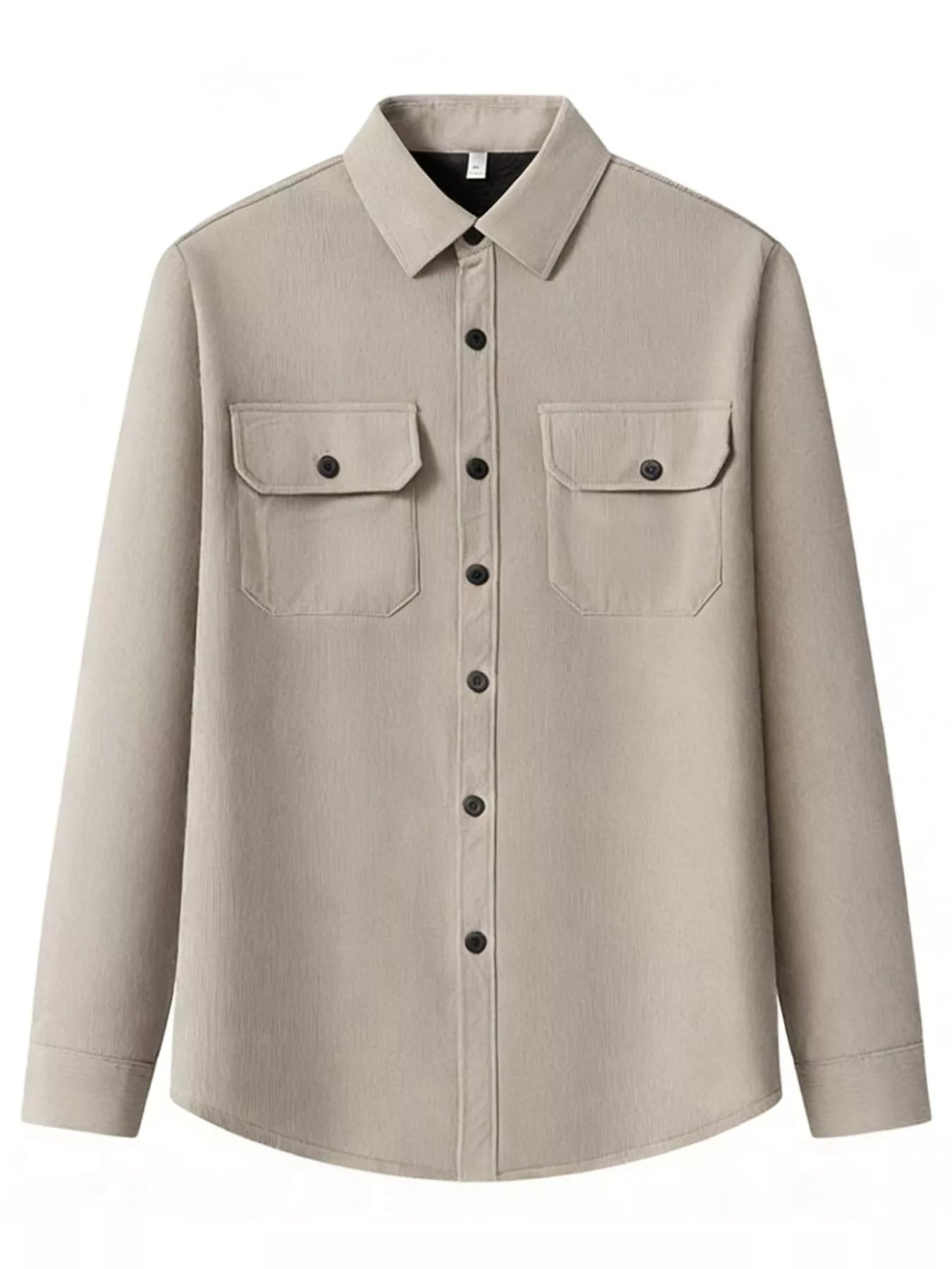 Men's Plus Size Button Up Long Sleeve Shirt - cas7m