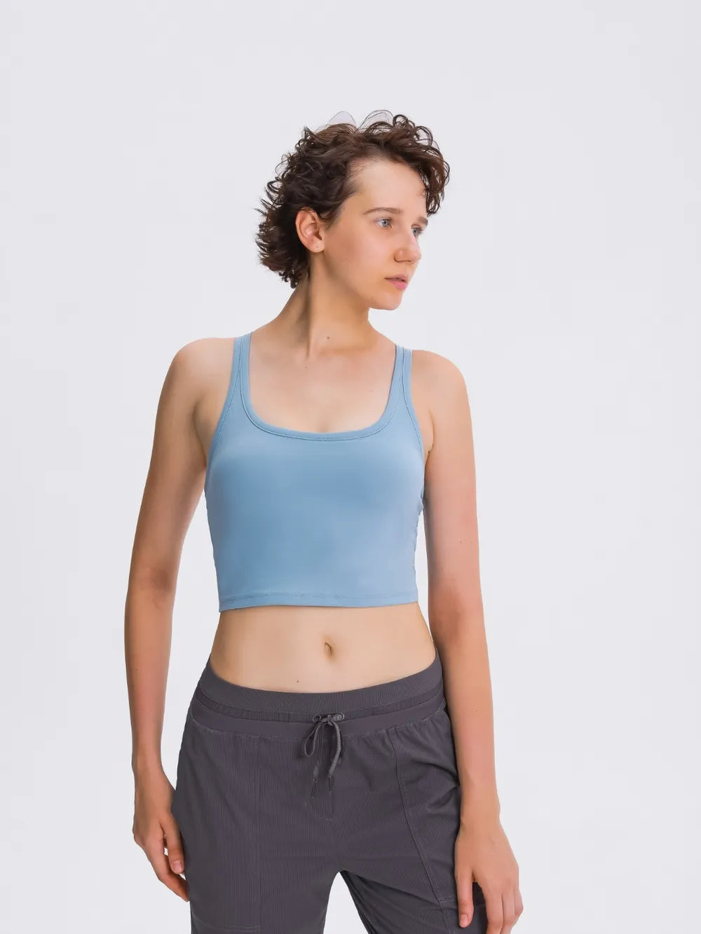 Millennia Scoop Neck Active Tank with Detachable Chest Pads - cas7m