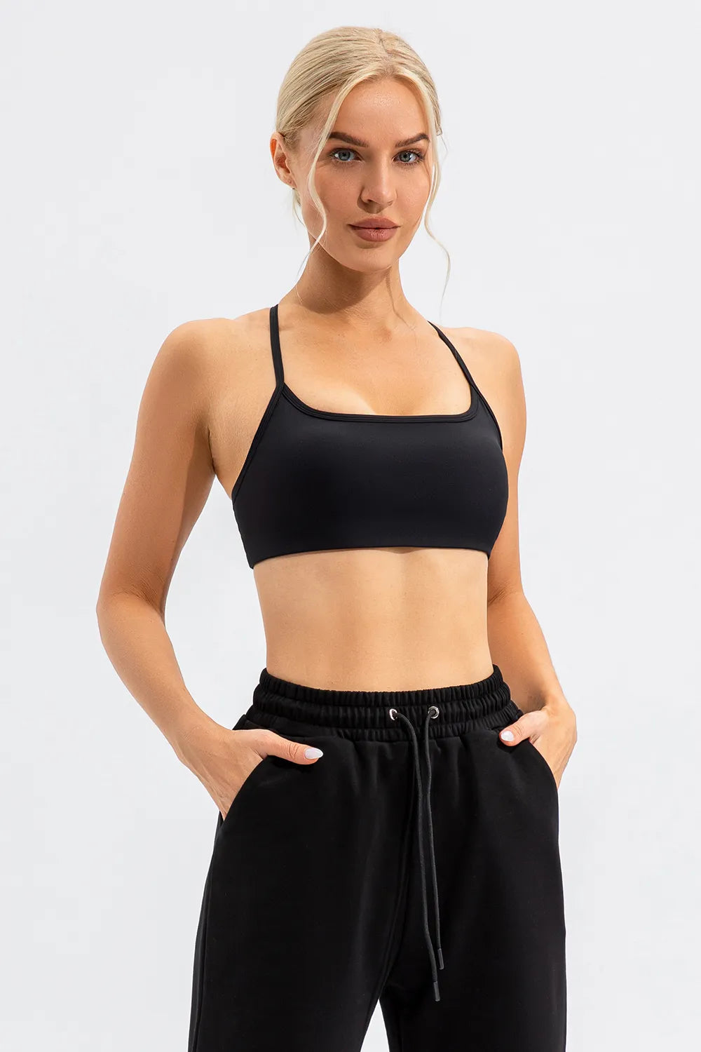 Crisscross Spaghetti Strap Active Cami - cas7m