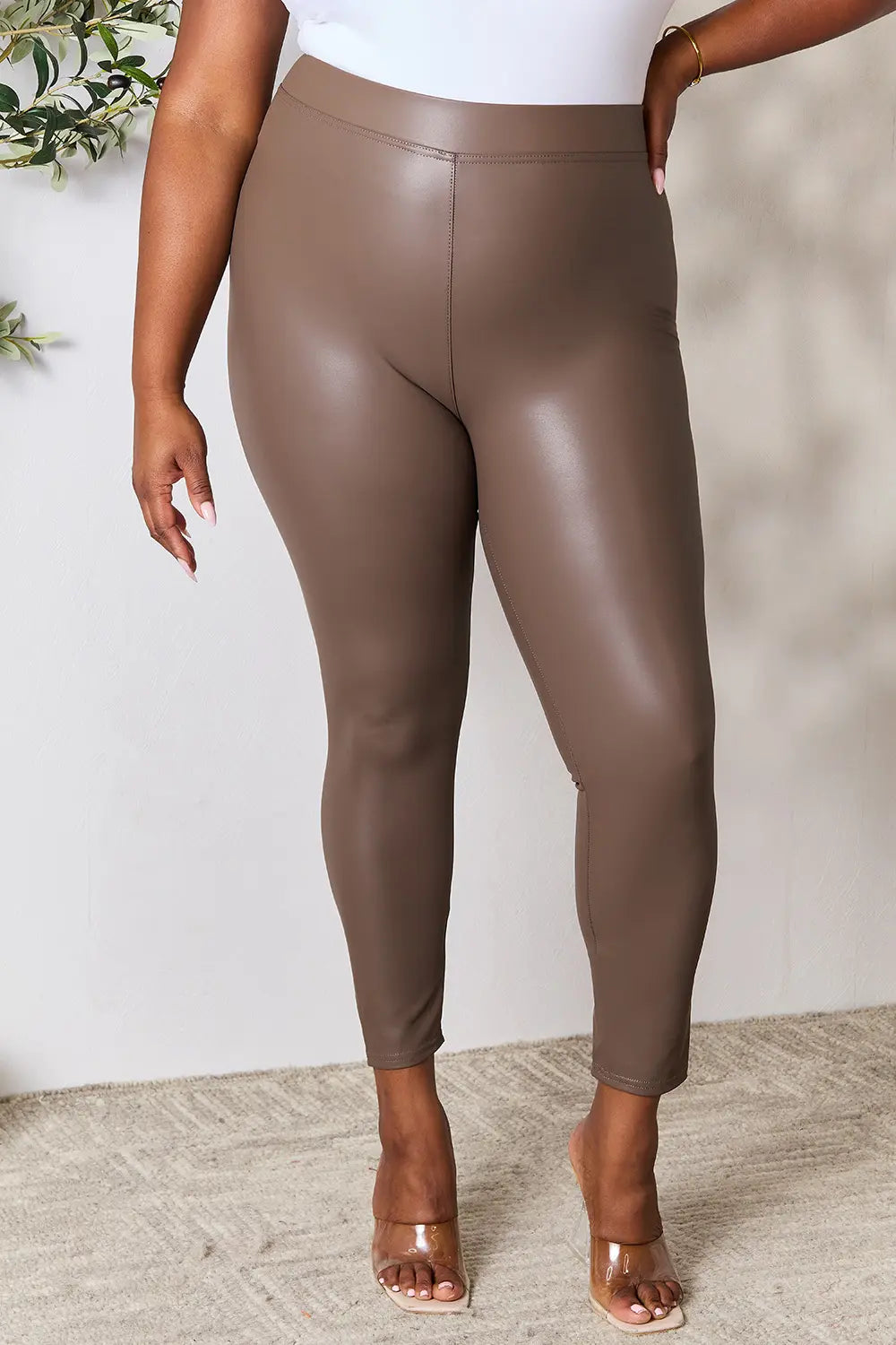 e.Luna Full Size High Waist Skinny Pants - cas7m