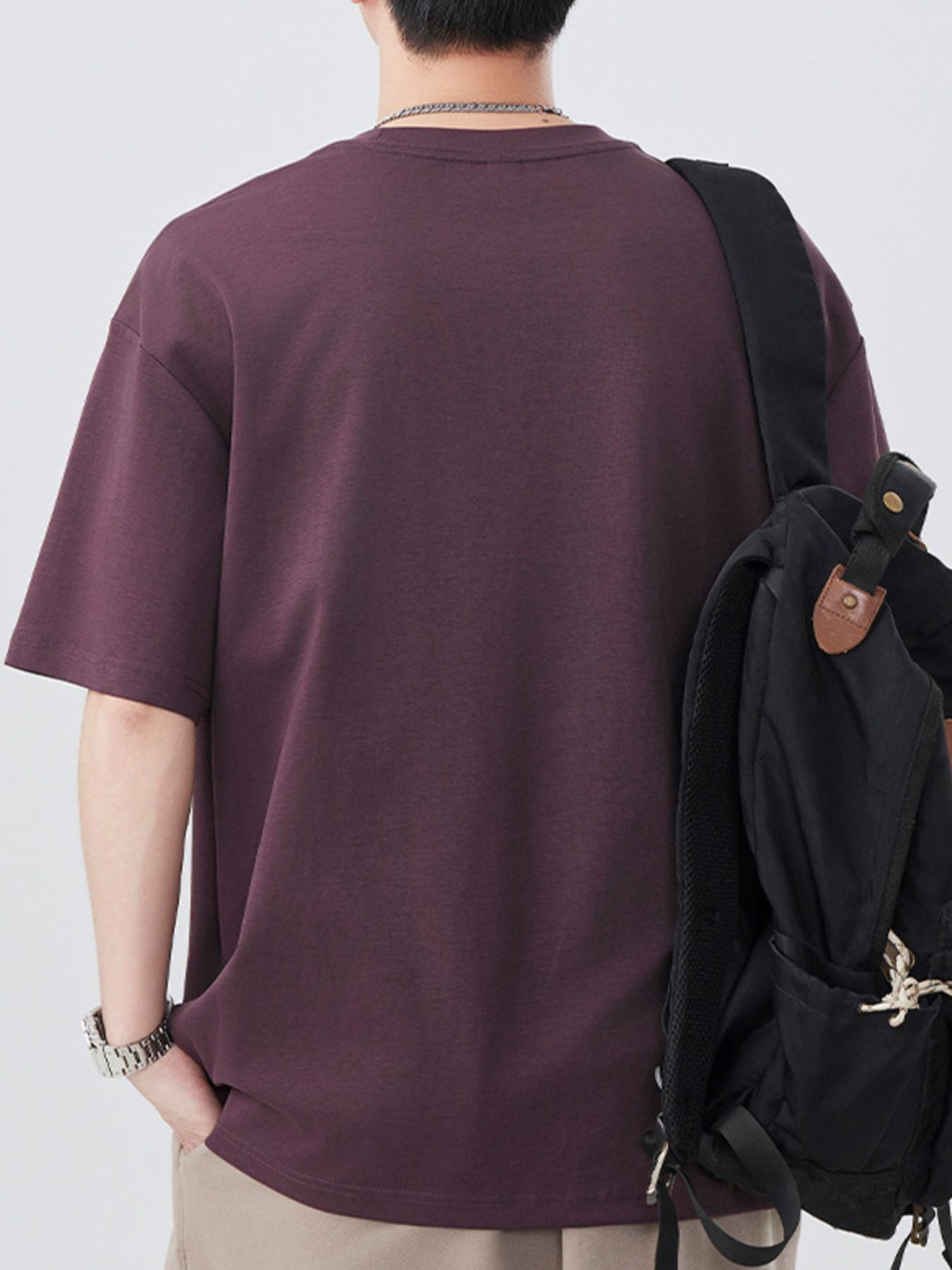 Men's Plus Size Round Neck Short Sleeve T-Shirt - cas7m