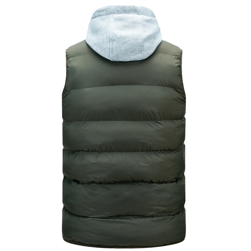 Amazon New Men's Hooded Vest Autumn Cotton Vest - cas7m