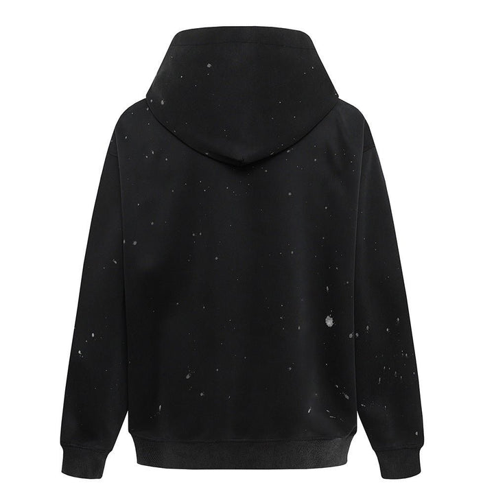 American Splash-ink Letter Printed Hoodie - cas7m