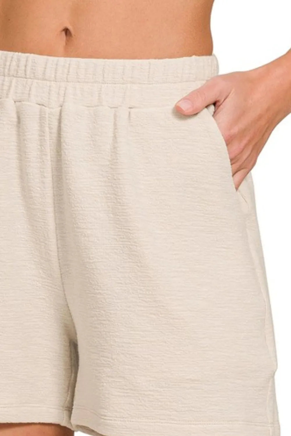 Zenana Cotton Slub Short Pants - cas7m