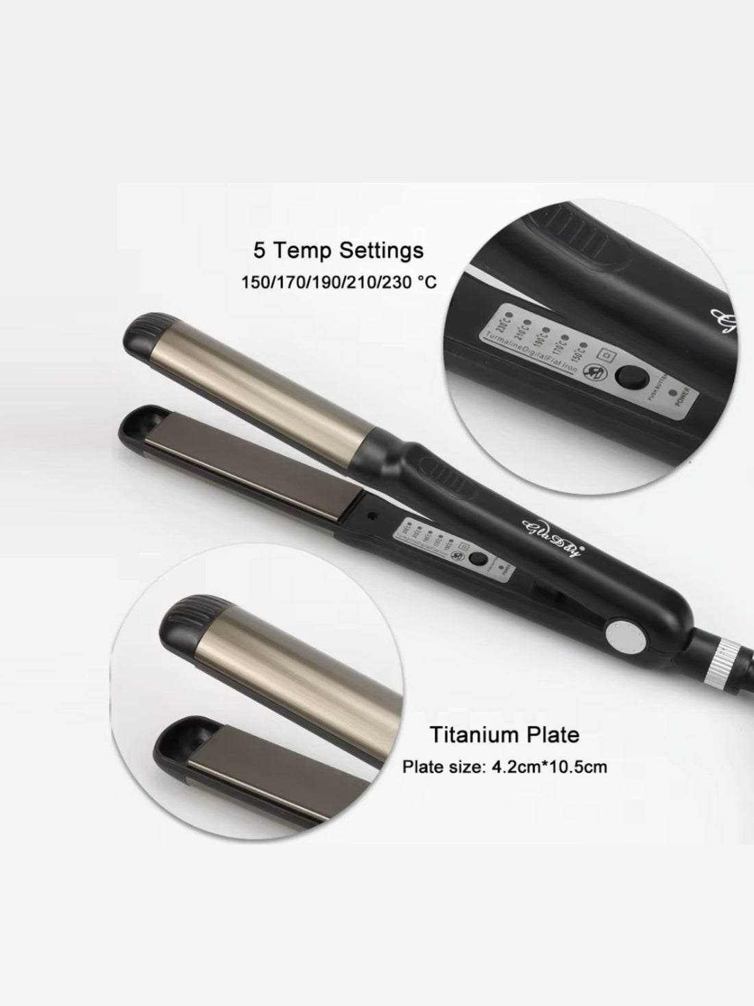RapidGlow Salon-Quality Hair Straightener - cas7m