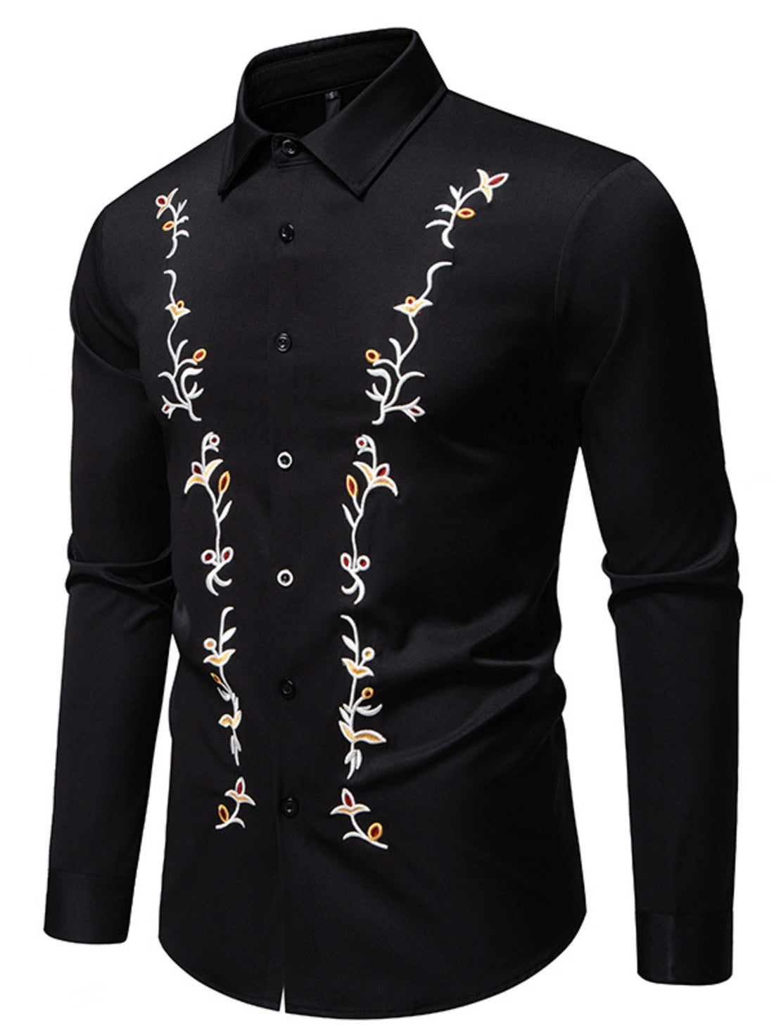 Men's Embroidered Long Sleeve Shirt - cas7m