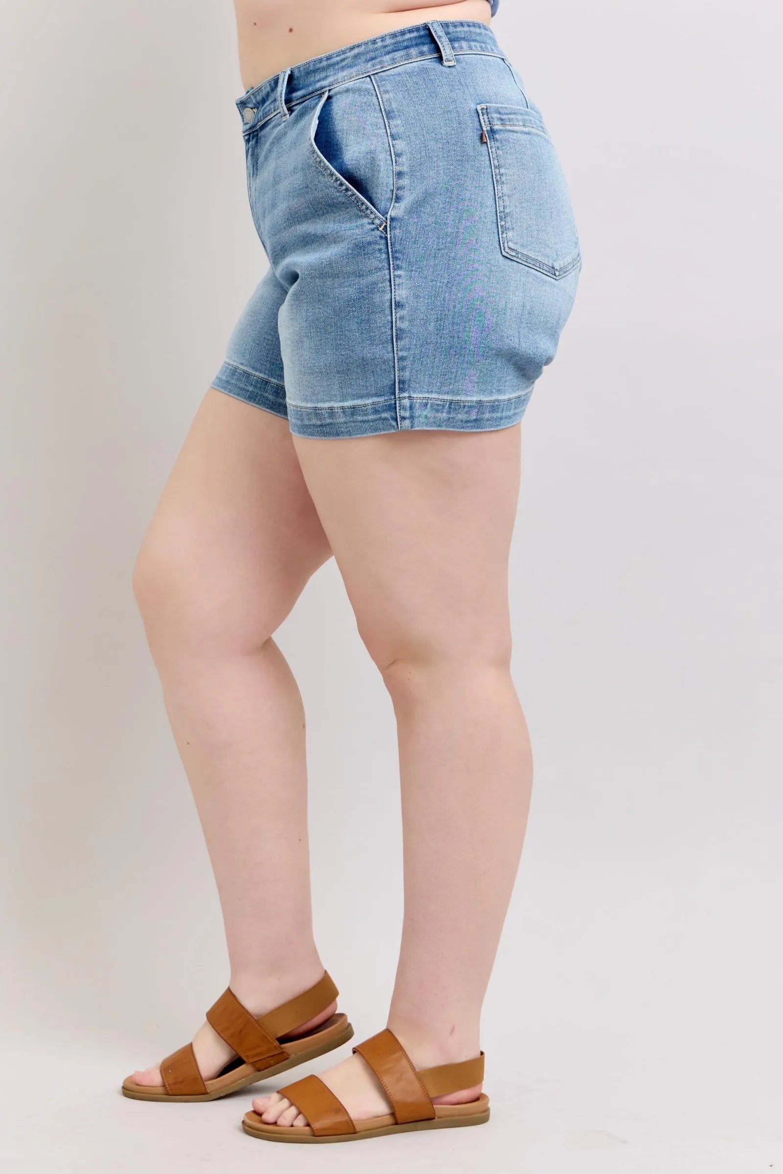 Judy Blue Plus Size High Rise Denim Shorts - cas7m