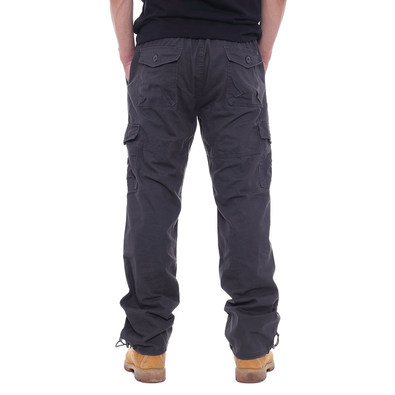 Men's Loose Multi-pocket Cargo Pants - Cotton Straight Leg