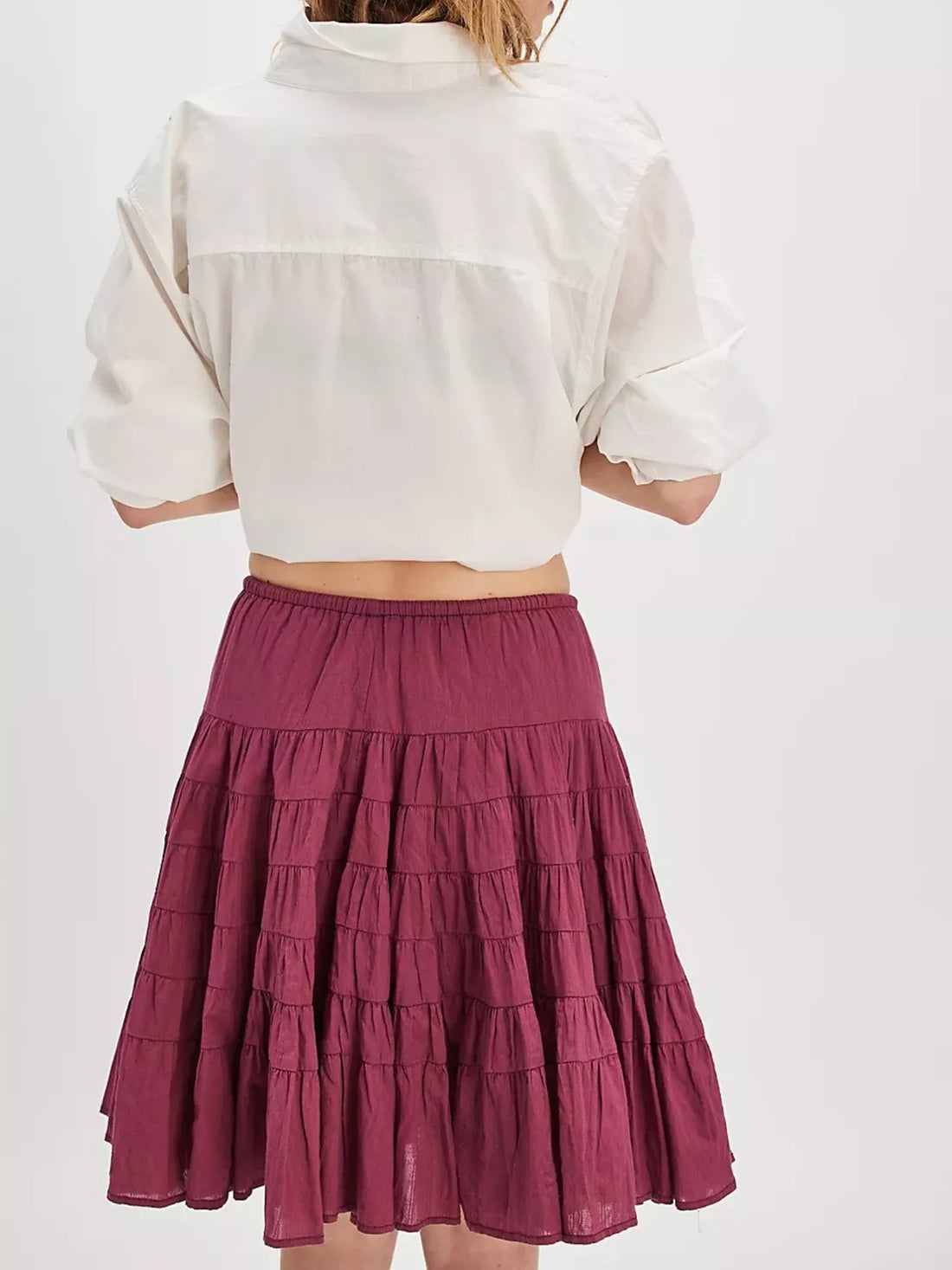 Tiered Drawstring Mini Skirt - cas7m