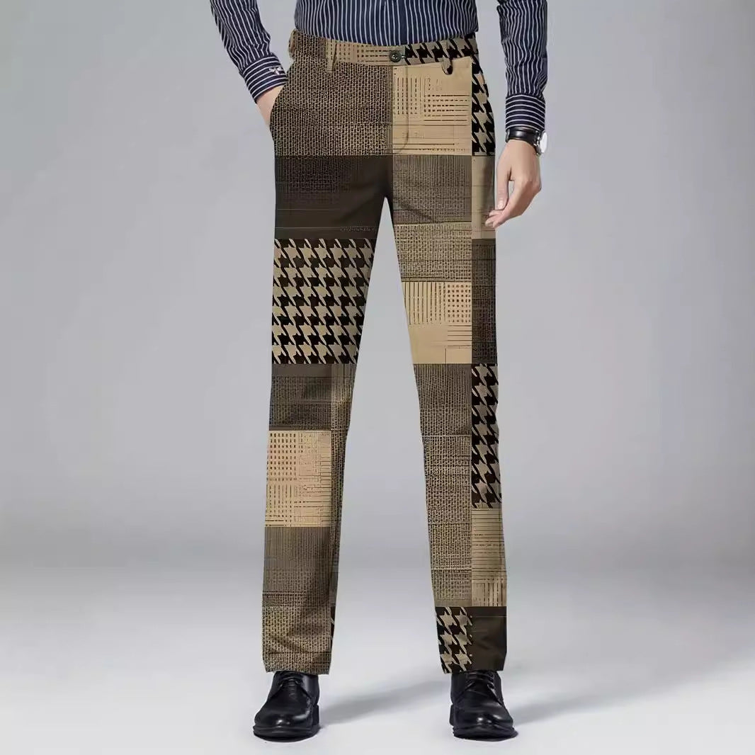 Mens Casual Slim-fit Straight-leg Dress Pants - cas7m