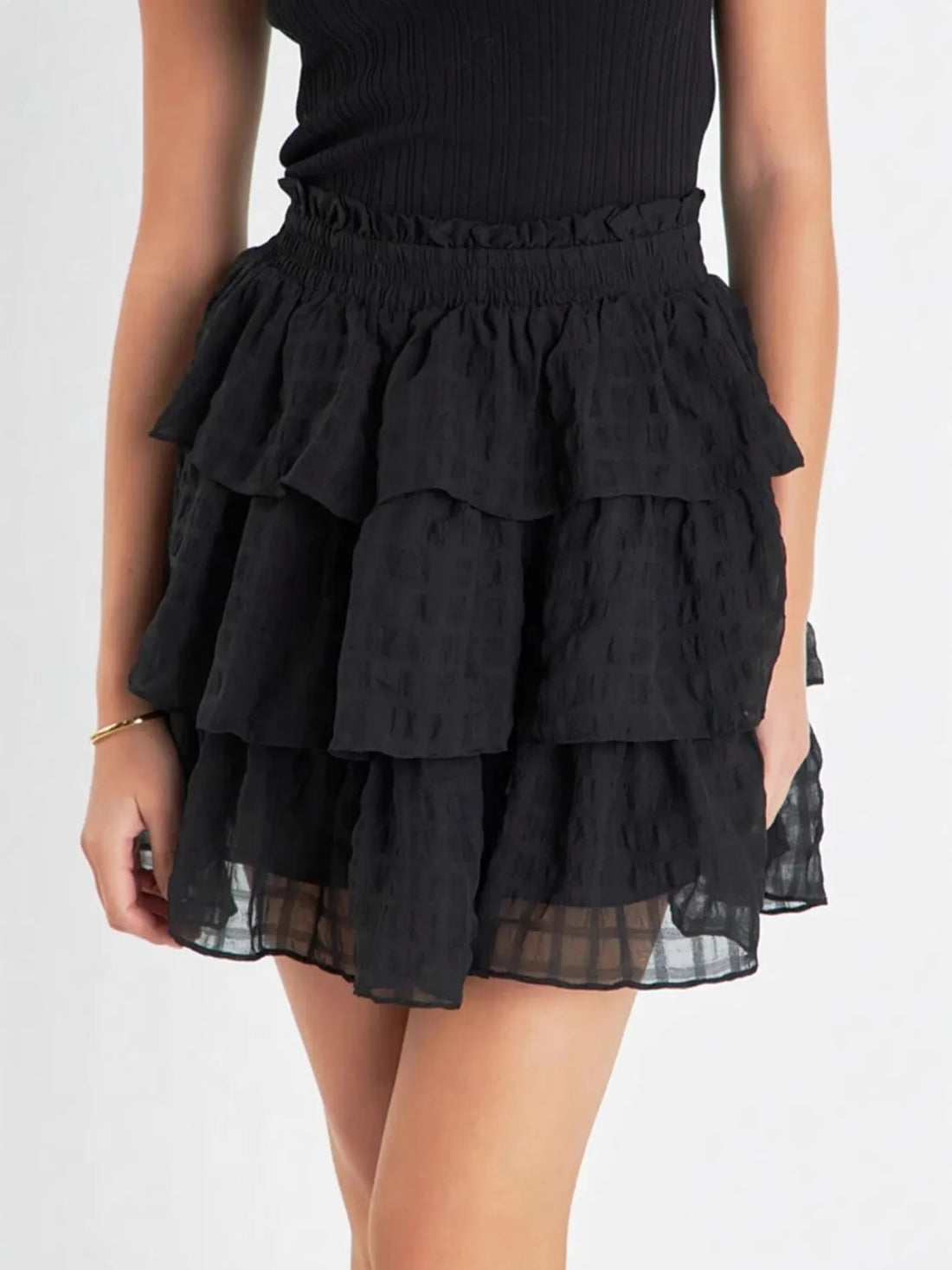 Ruffle Layered Mini Skirt - cas7m