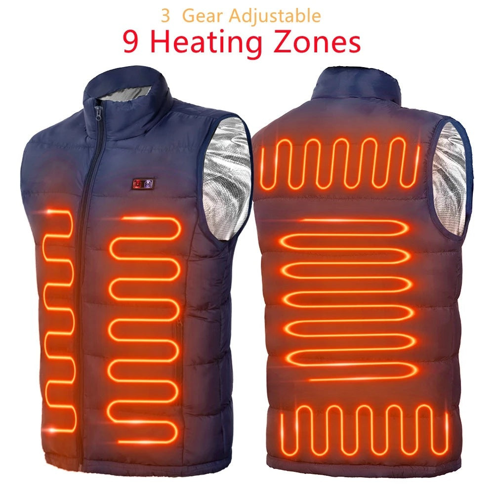 Men's Thickened 9-piece Heating Vest Self-heating Vest Plus Size Casual Vest - cas7m