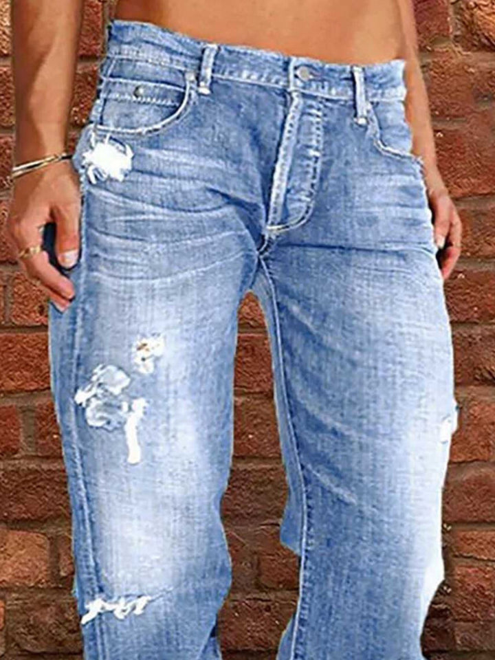Distressed Loose Fit Jeans - cas7m