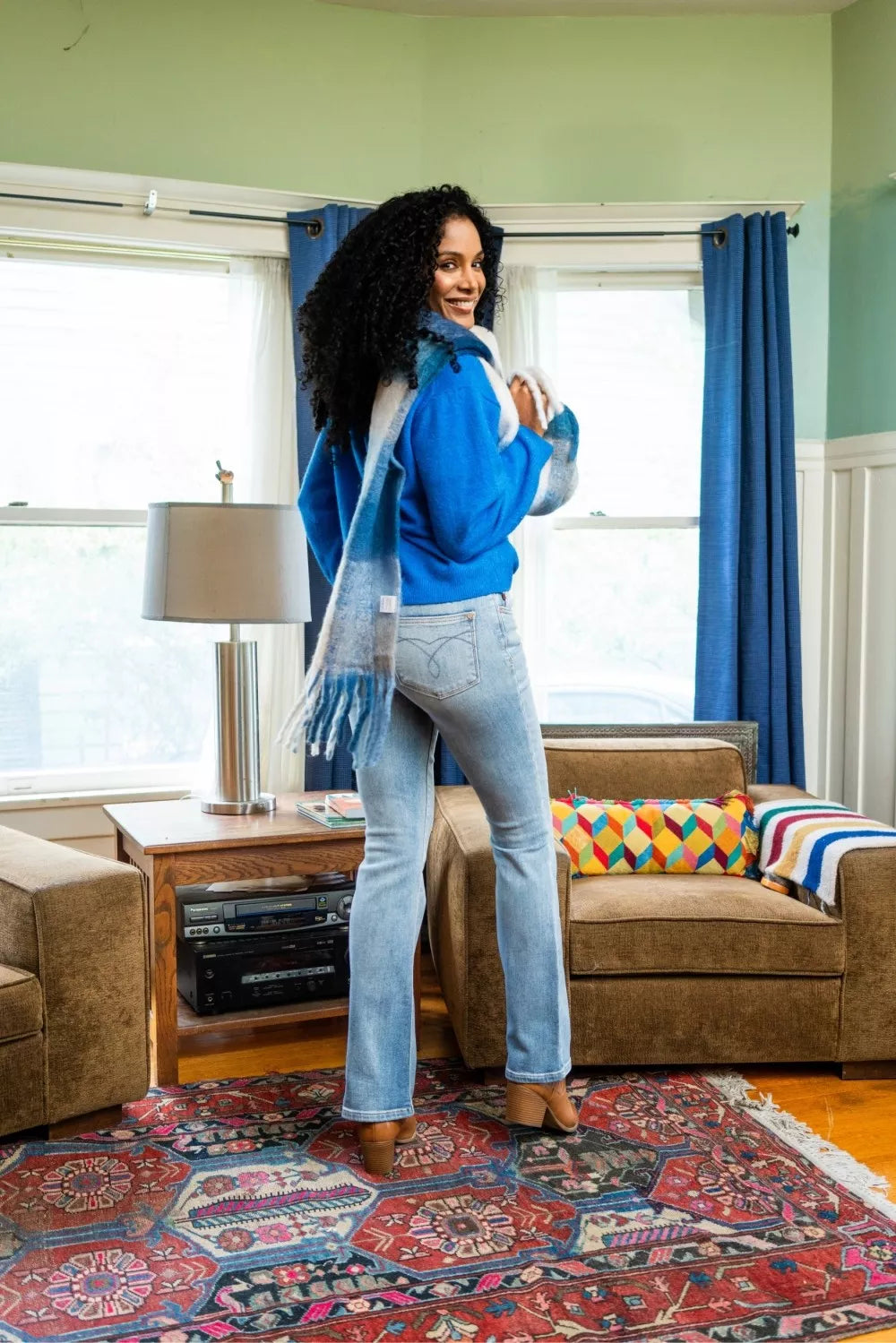 Judy Blue Mid Rise Thermal Bootcut Jeans - cas7m