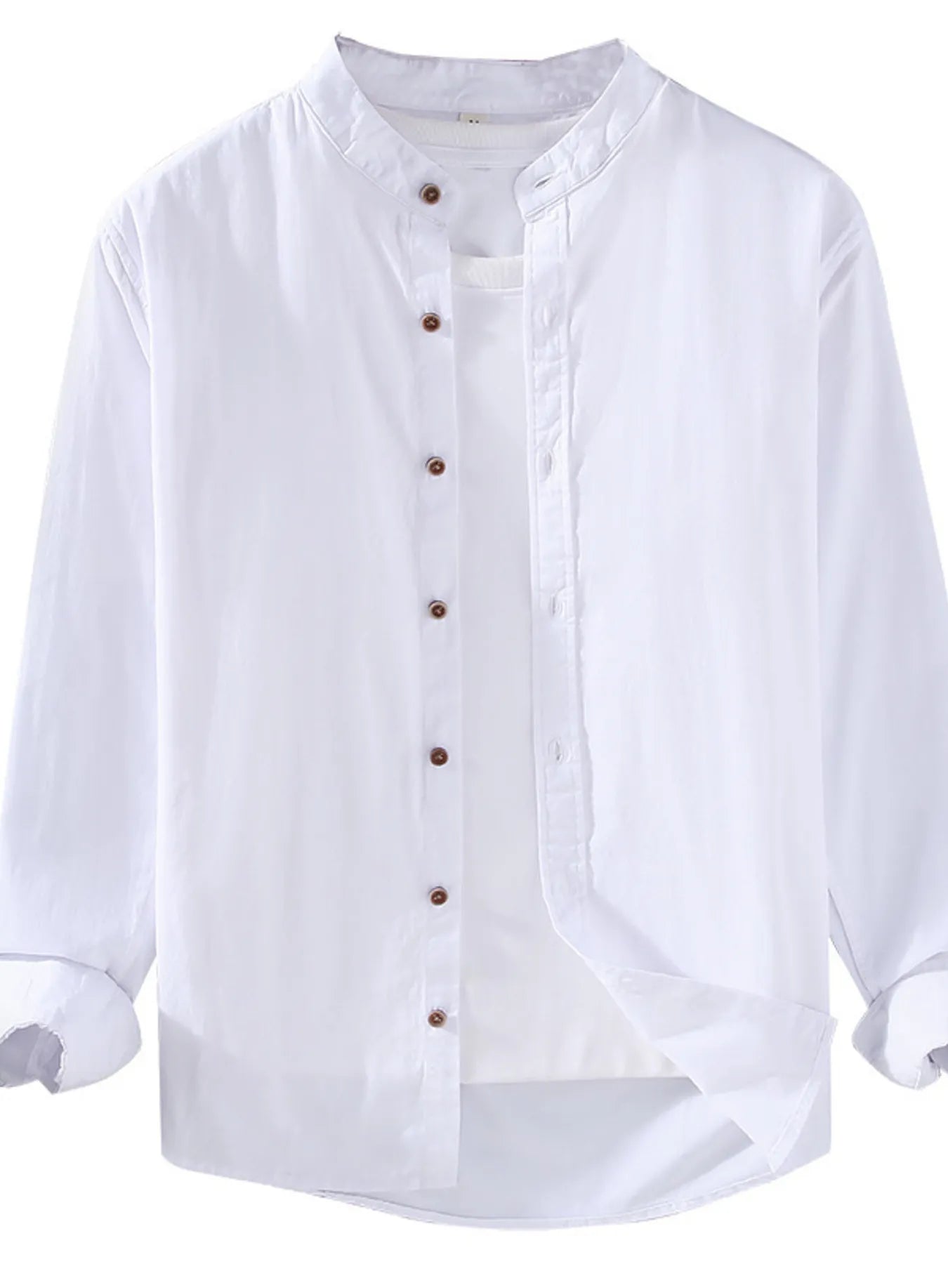 Men's Plus Size Button Up Long Sleeve Shirt - cas7m