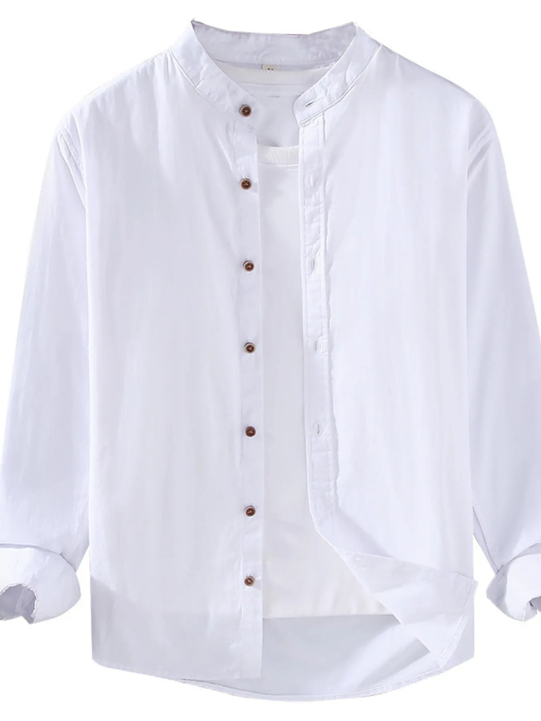 Men's Plus Size Button Up Long Sleeve Shirt - cas7m