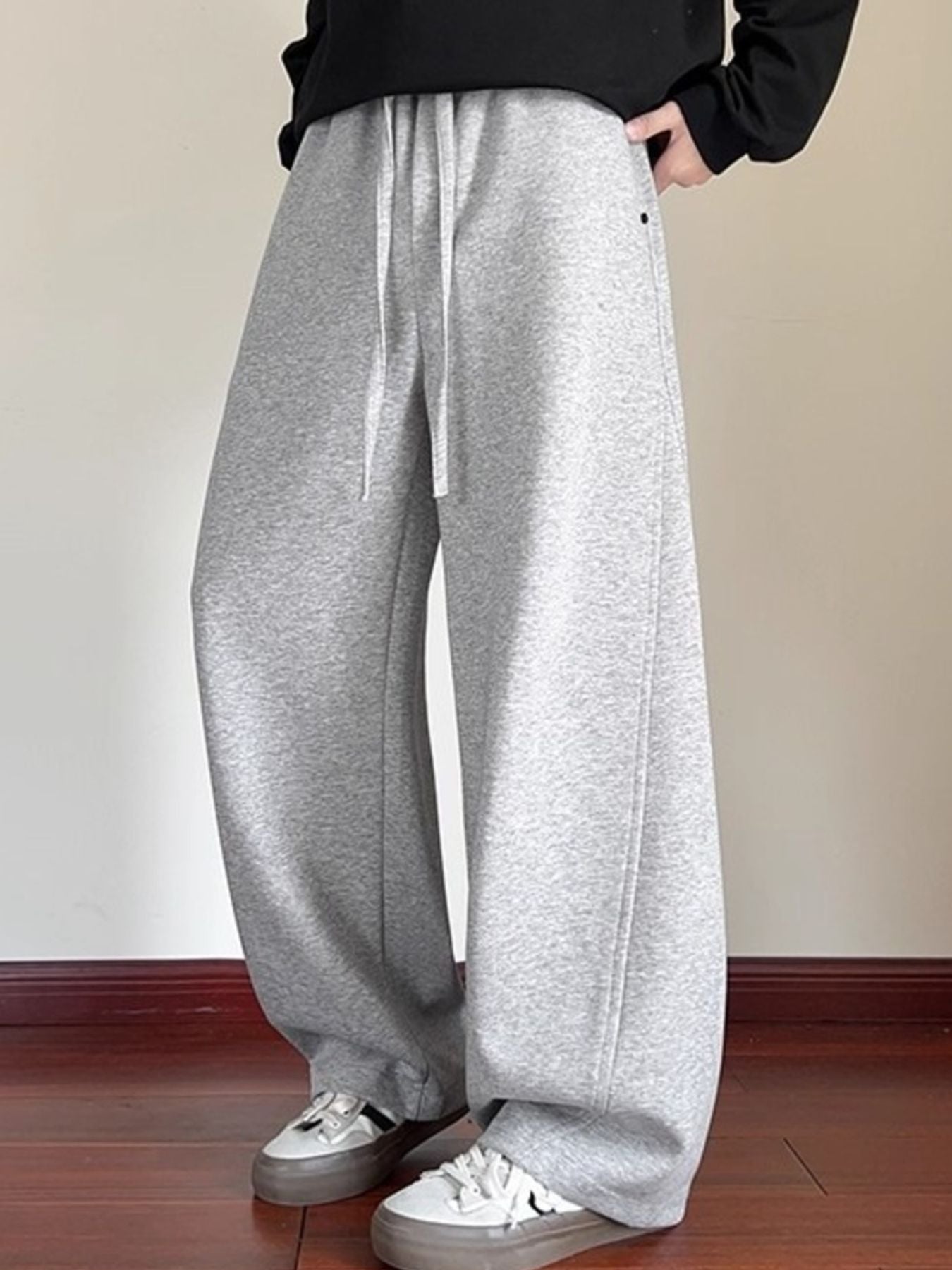 Men's Plus Size Drawstring Wide Leg Pants - cas7m