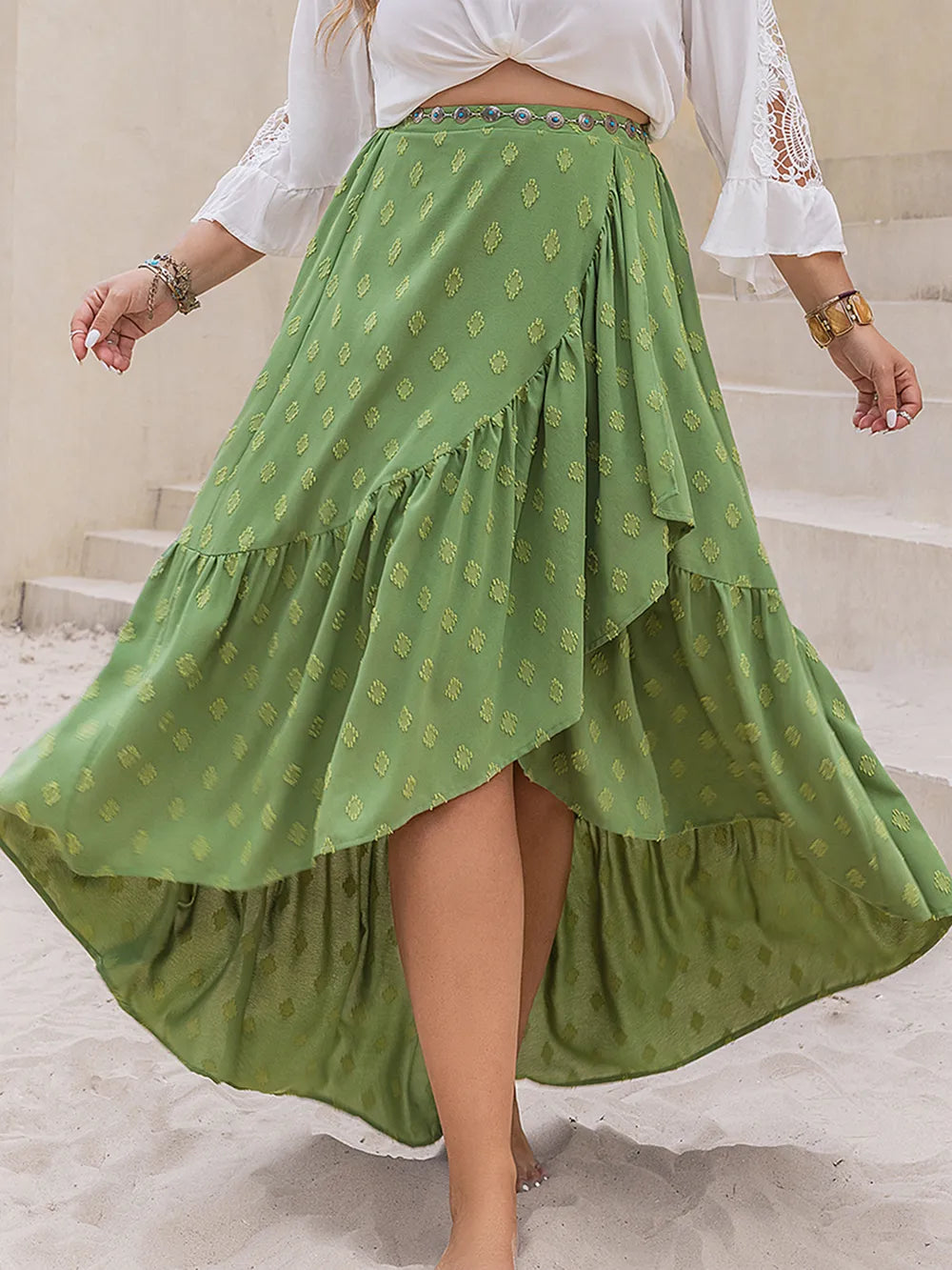Plus Size High-Low Skirt - cas7m