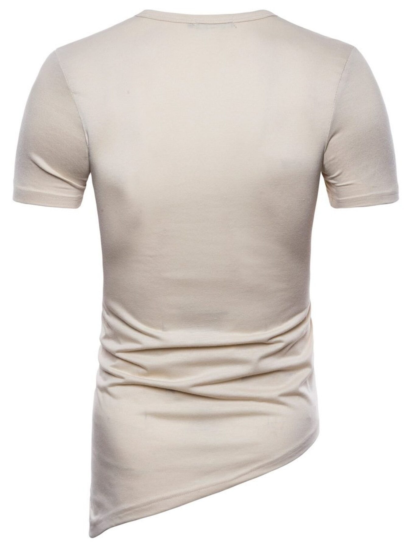Men's Lace-Up Asymmetric Hem T-Shirt - cas7m