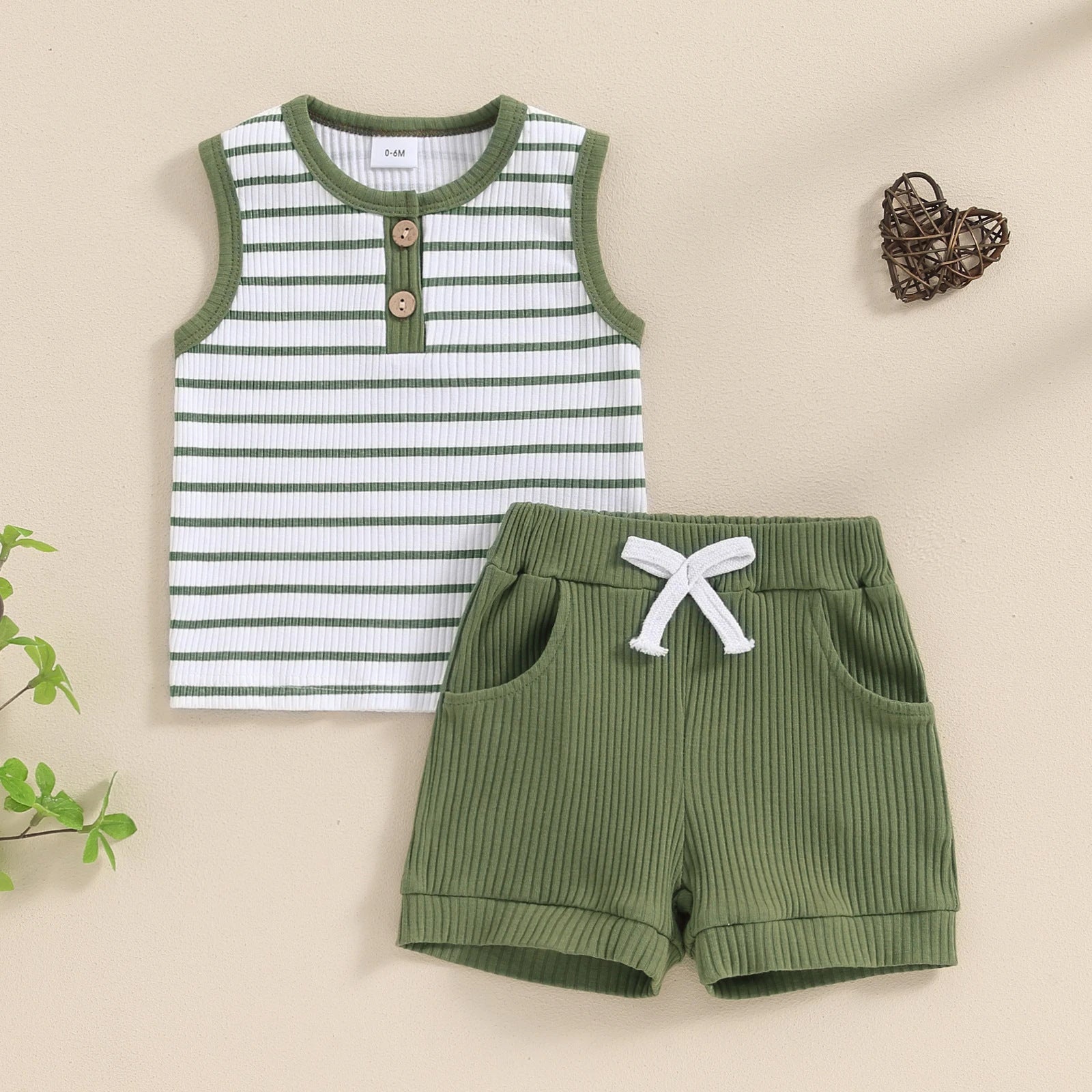 Boys' Fashion Round Neck Top Sports Shorts Suit - cas7m