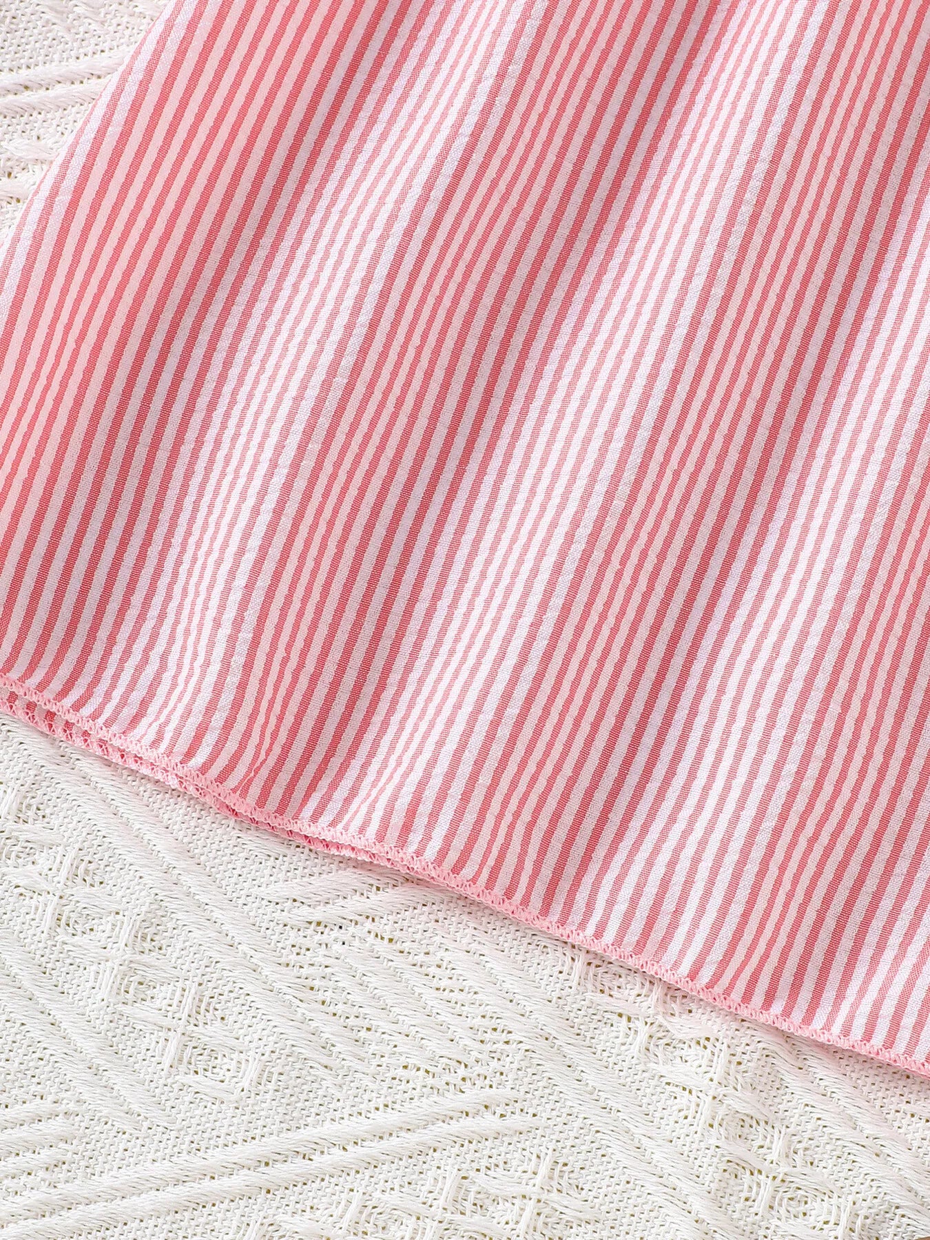 Children's Embroidered Striped Dress - cas7m