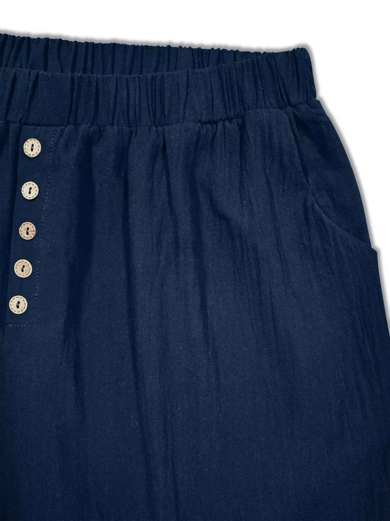 Plus Size Elastic Waist Casual Shorts - cas7m