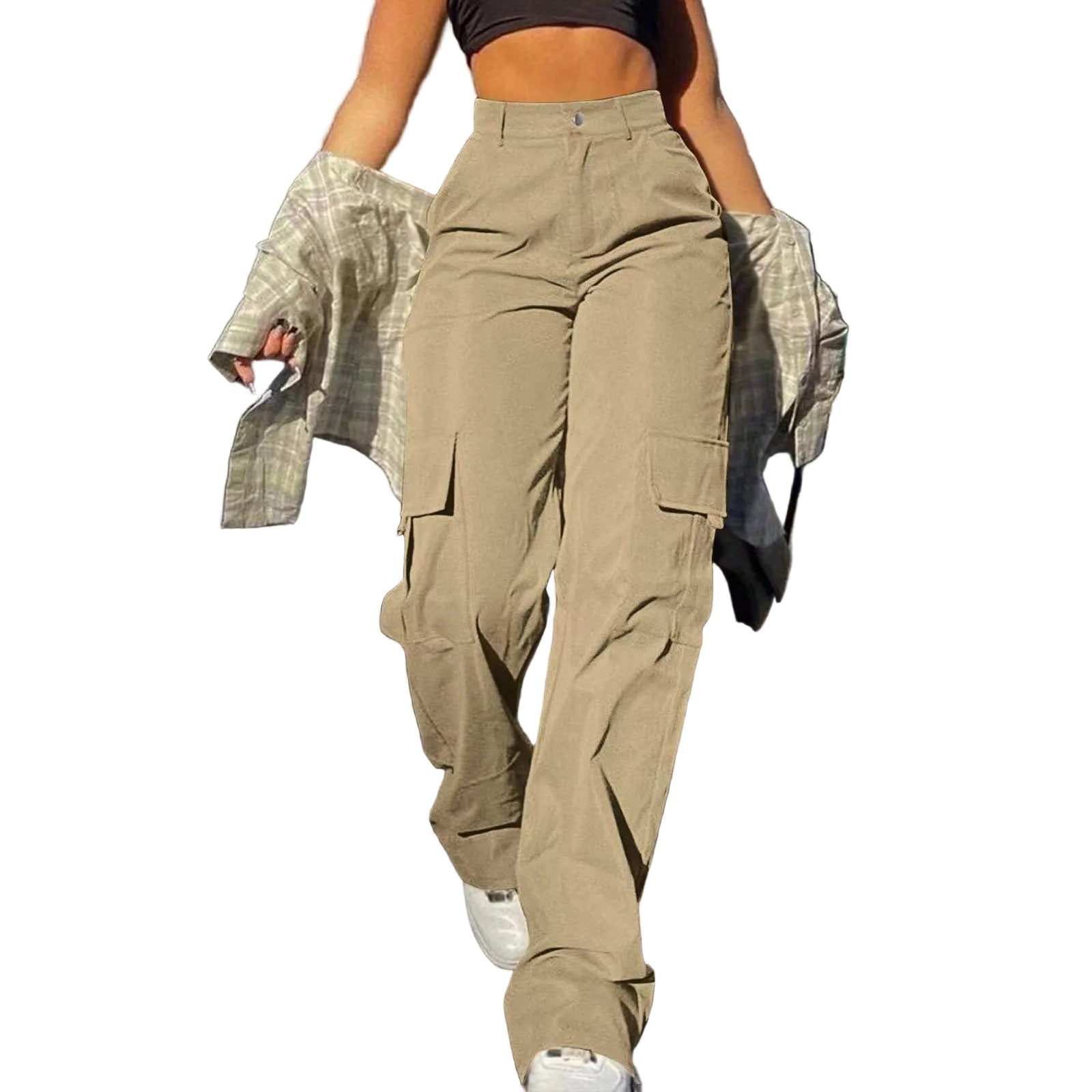 Multi-Pocket Workwear Straight-leg Trousers - cas7m