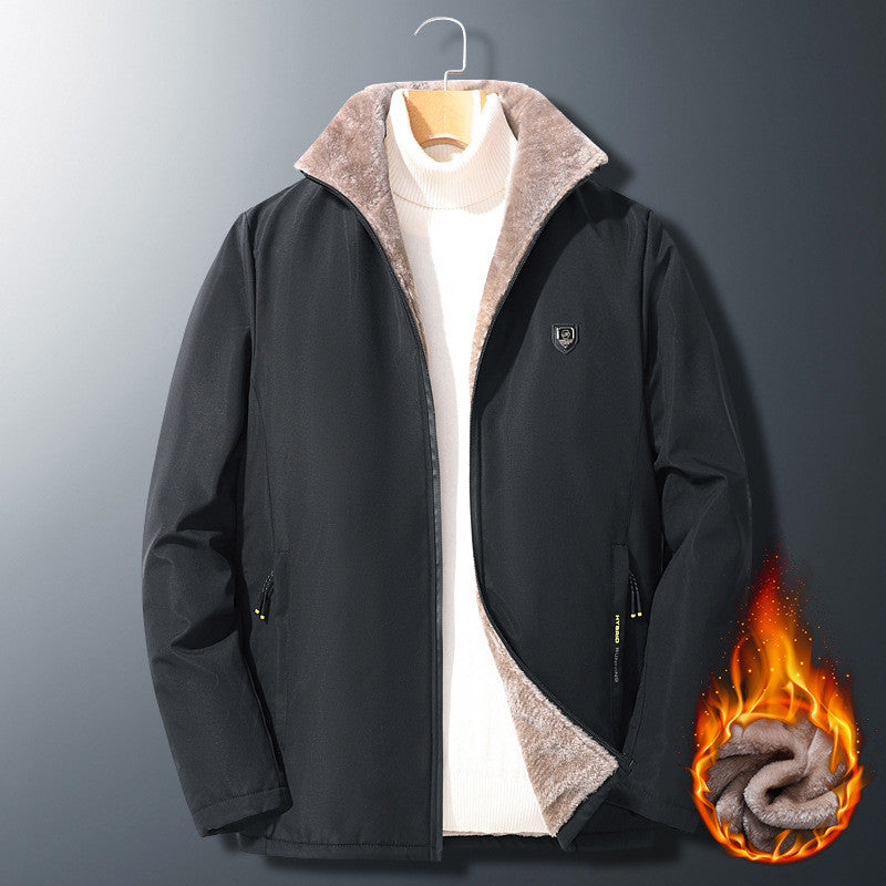 Thick Lamb Velvet Jacket Men's Warm Plus Size Quilted - cas7m