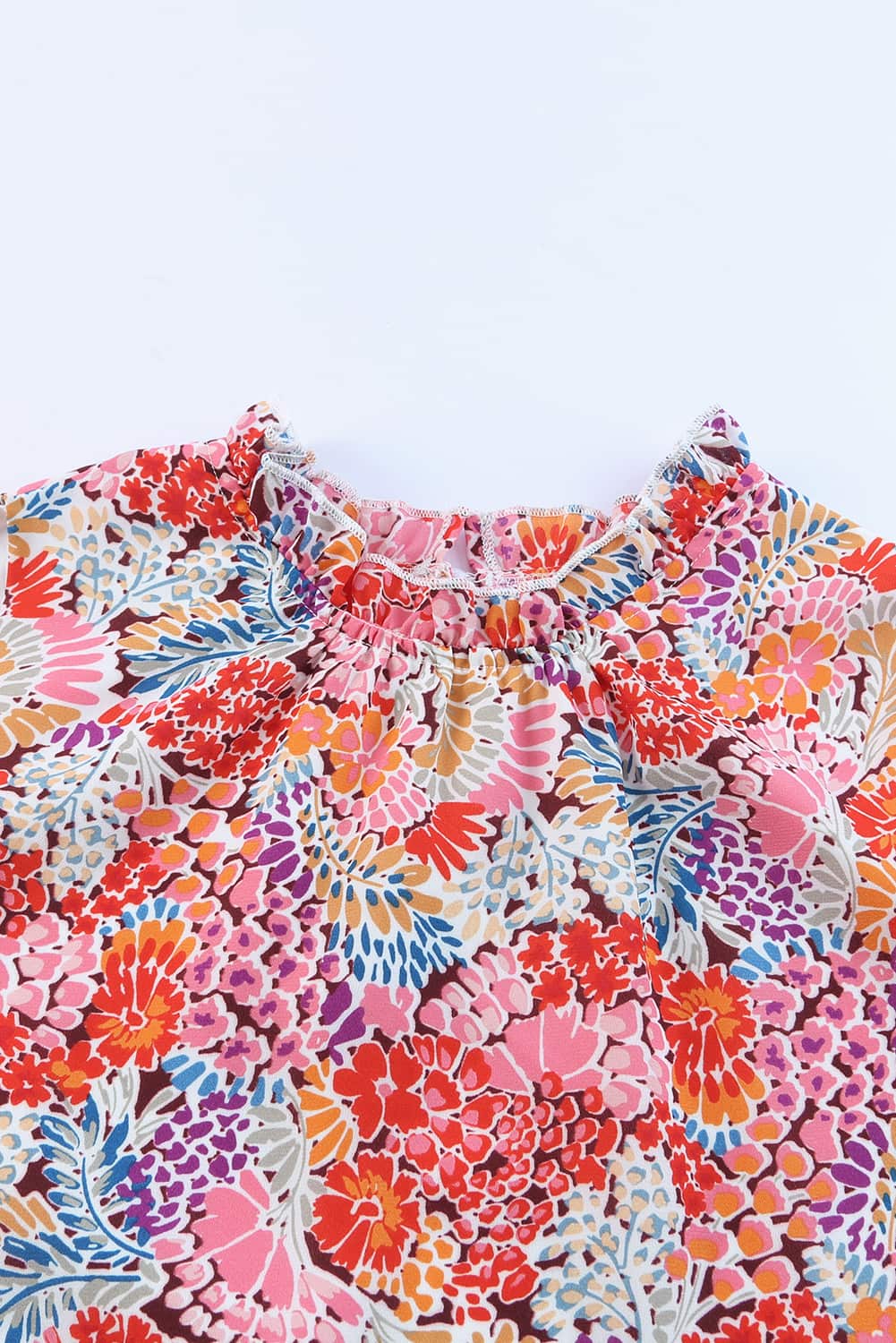 Floral Mock Neck Tank Top - cas7m
