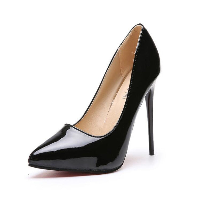Trendy Pointed Toe High Heels with Glossy Finish