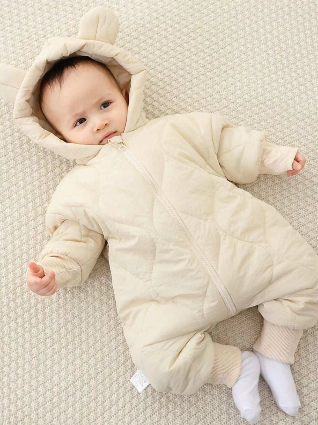 Children's Zip Front Hooded Padded One-Piece - cas7m