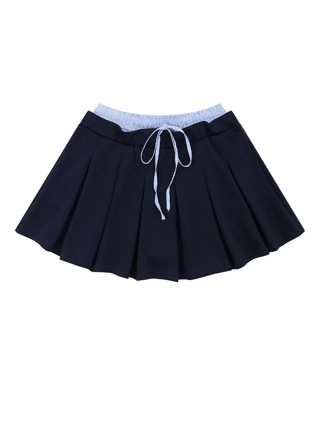 Drawstring Pleated Mini Skirt - cas7m