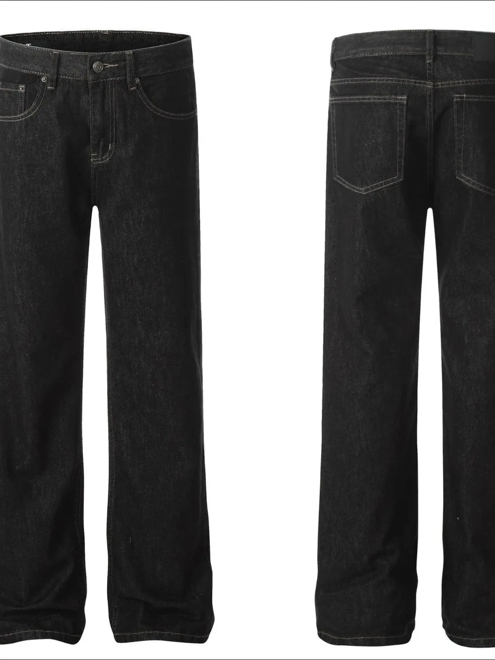 Men's Straight Leg Jeans with Pockets - cas7m