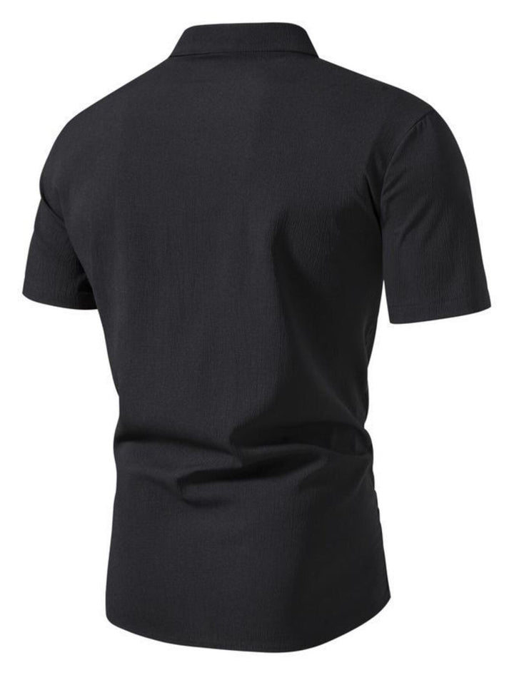 Men's Plus Size Button Up Short Sleeve Shirt - cas7m