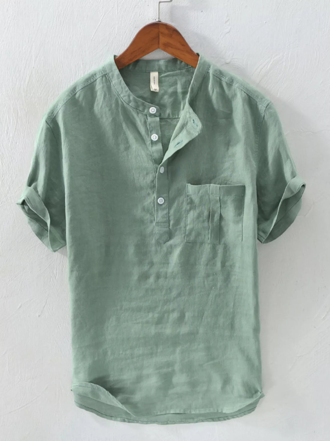 Men's Plus Size Button Detail Short Sleeve Shirt - cas7m
