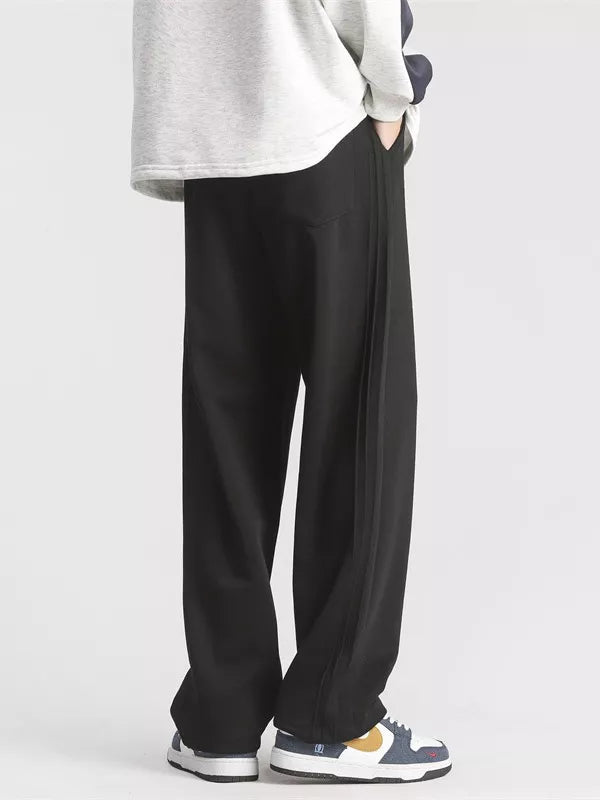 Men's Full Size Casual Loose-Fit Sweatpants with Side Stripes Plus Size - cas7m