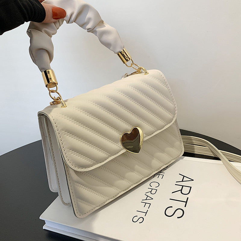 Women Handbags Fashion Chain Shoulder Bags With Love Metal Design - cas7m