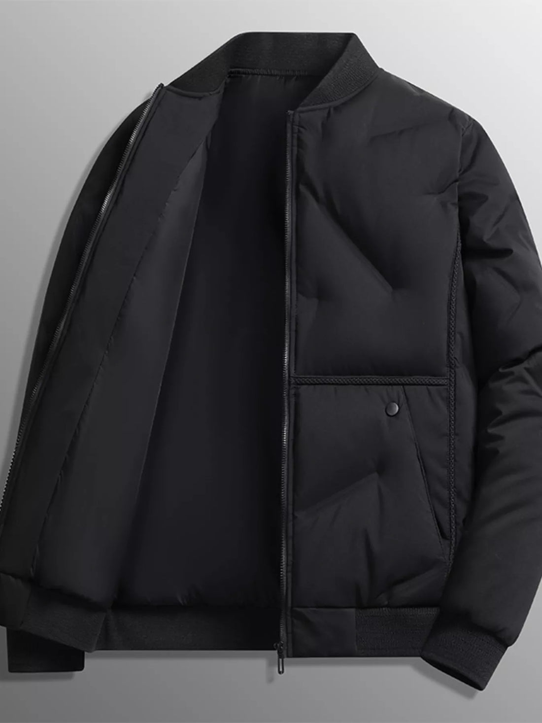 Men's Plus Size Lightweight Padded Bomber Jacket - cas7m