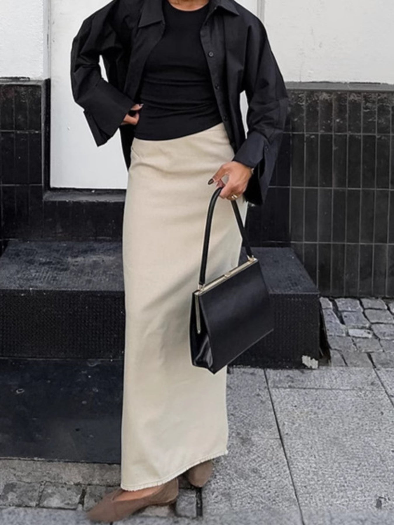 Slit Midi Skirt - cas7m