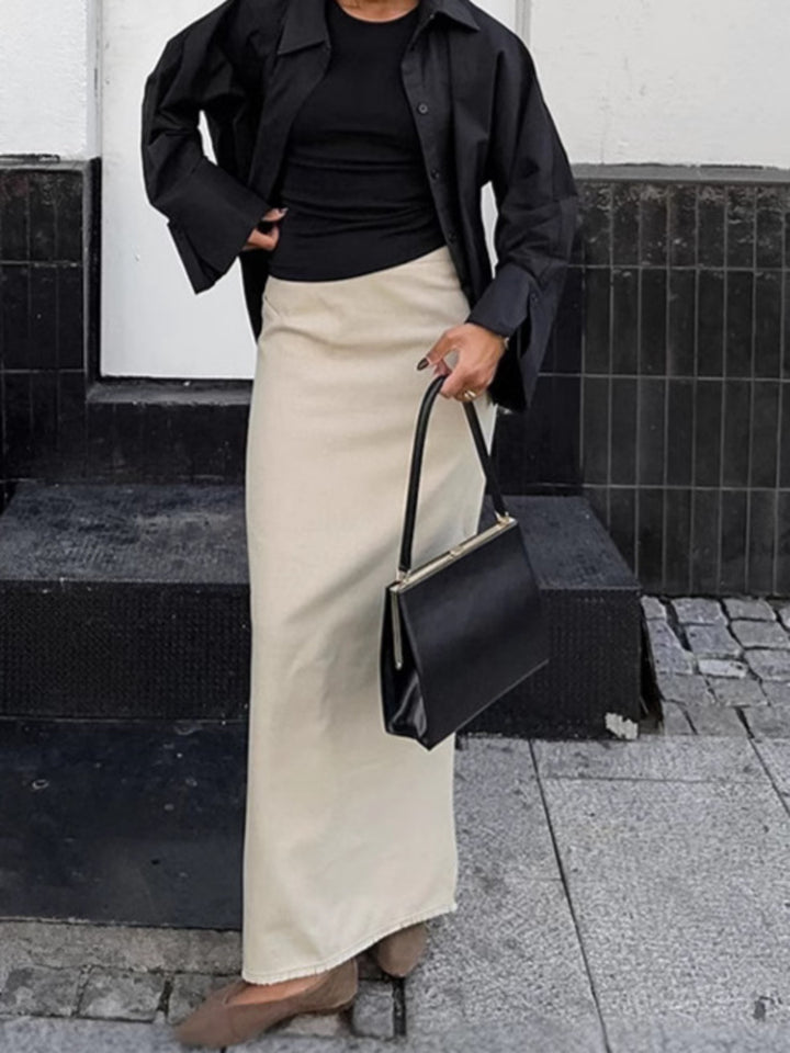 Slit Midi Skirt - cas7m