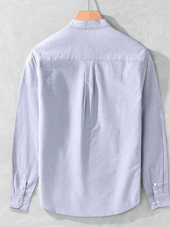 Men's Plus Size Button Up Long Sleeve Shirt - cas7m
