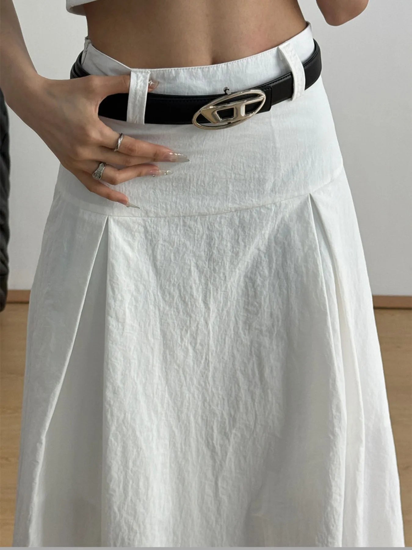 High Waist A-Line Maxi Skirt - cas7m