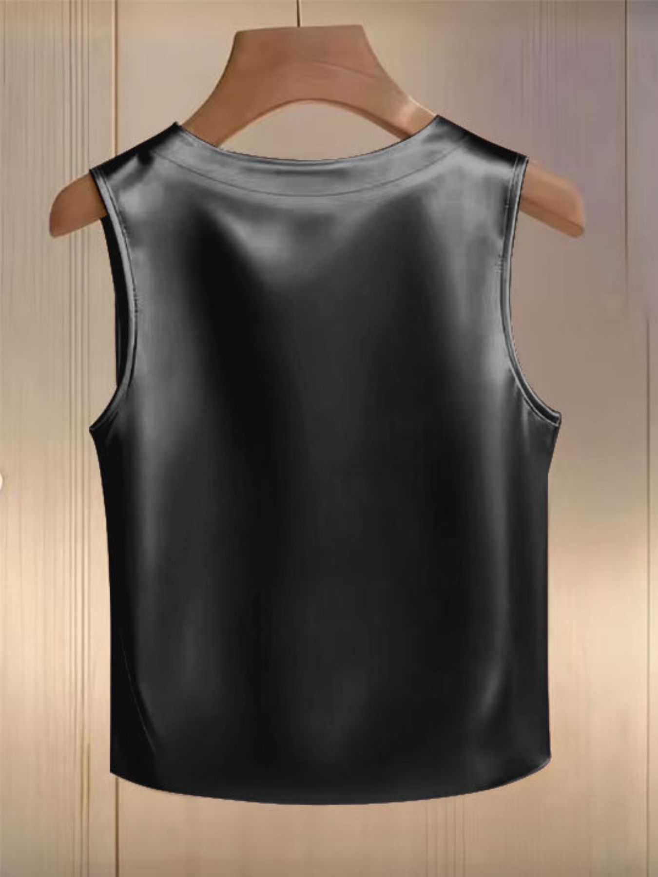 Pearl Embellished Satin Tank Top - cas7m