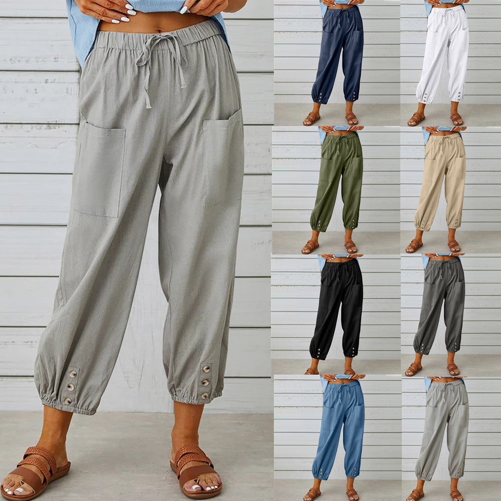 Women's Casual Nine-point Pants Wide Leg - cas7m