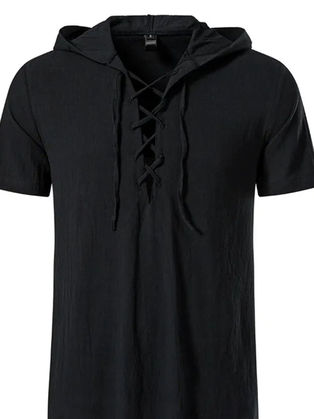 Men's Casual Lace-Up Hooded Top - cas7m