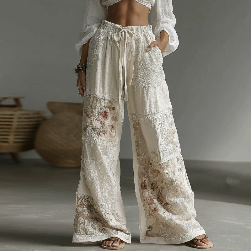 Women's Cotton-Linen Casual Wide-Leg Pants - cas7m