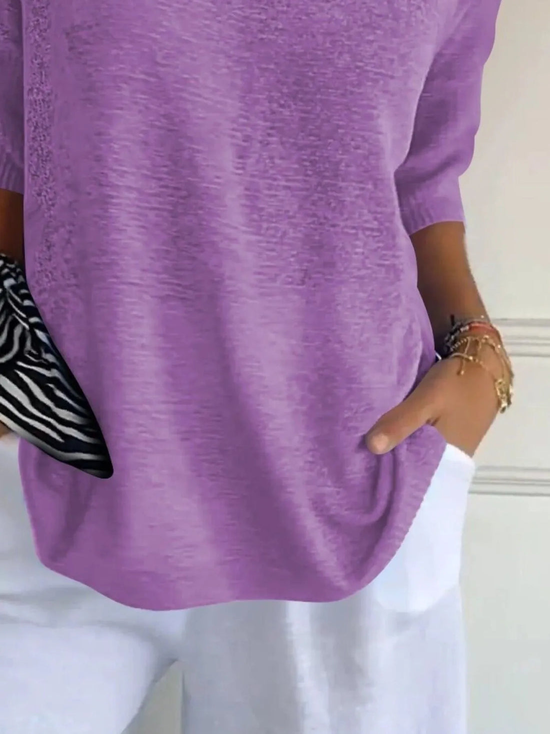 Full Size Relaxed Fit Ribbed Hem Sweater Plus Size - cas7m